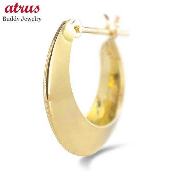 18金 フープピアス 片耳 レディース リング ピアス つけっぱなし 普段使い ゴールド 18k イ...