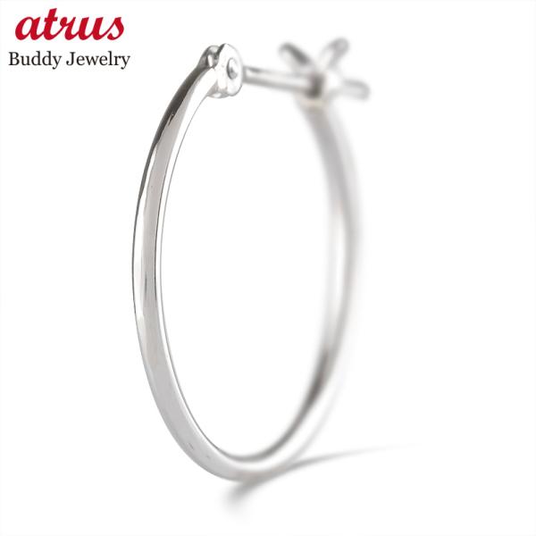 プラチナ フープピアス メンズ 片耳 pt900 リング 地金 普段使い シンプル 男性 人気 あす...