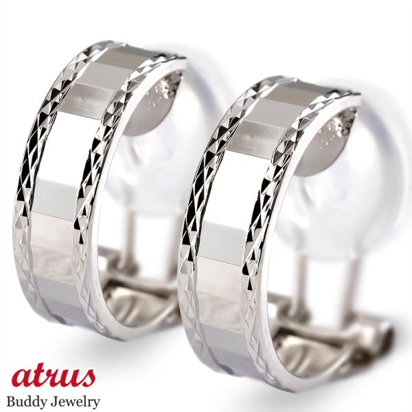 ゴールド イヤリング クリップ式 レディース フープ 14k 痛くない ソフトイヤリング ホワイトゴ...