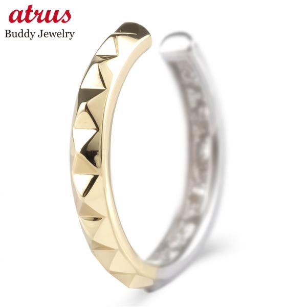 18金 イヤーカフ レディース 片耳 ゴールド 18k コンビ イヤークリップ イヤカフ イヤリング...