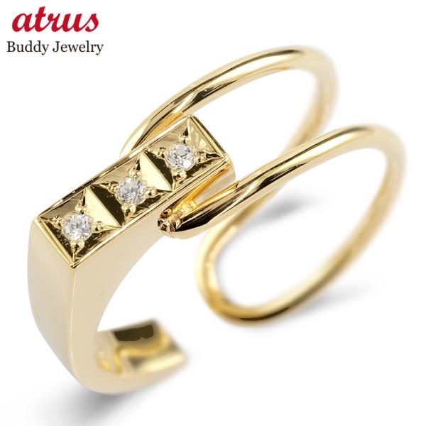 18金 リング ダイヤモンド フリーサイズ ゴールド 18k ピンキーリング 指輪 婚約指輪 シンプ...