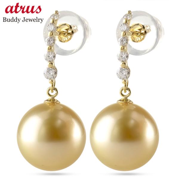 18金 ピアス パール 真珠 ダイヤモンド ペア レディース 揺れる ゆれる ゴールド 18k フォ...