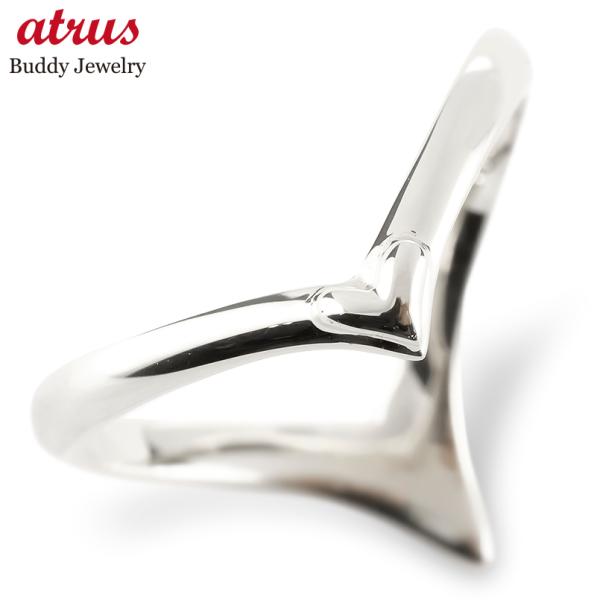 プラチナ リング V字 ハート 普段使い pt900 指輪 ピンキーリング 婚約指輪 シンプル 人気...