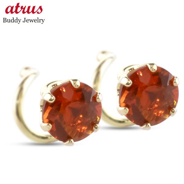 18金 ピアス ファイアーオパール ペア レディース ゴールド k18 簡単装着 キャッチのいらない...