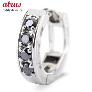 プラチナ フープピアス ブラックダイヤモンド 0.10ct レディース 片耳 中折れ式 普段使い pt900 リング ピアス シンプル 人気 あすつく 送料無料 セール sale