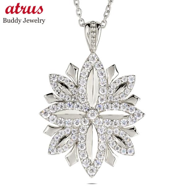 プラチナ ネックレス クロス ダイヤモンド 0.60ct メンズ ペンダントトップ 大ぶり お守り ...