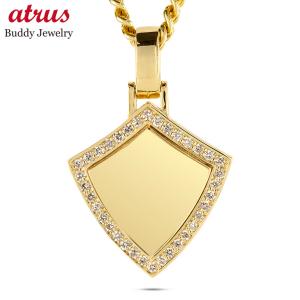 18金 ネックレス ダイヤモンド メンズ ペンダントトップ 大ぶり 喜平 トップ シールド 盾 お守り ゴールド 18k ペンダントヘッド あすつく 送料無料 セール sale