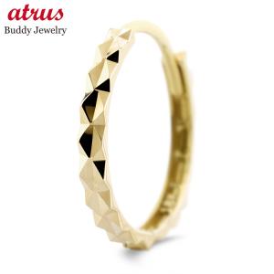 18金 フープピアス メンズ 片耳 ピアス ゴールド 18k カット小さめ 華奢 普段使い イエローゴールドk18 シンプル おしゃれ あすつく 送料無料 セール 爆買