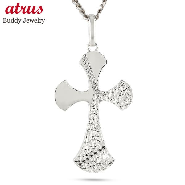 シルバー ネックレス クロス 喜平 トップ メンズ ダイヤモンド ペンダントトップ 大ぶり sv92...