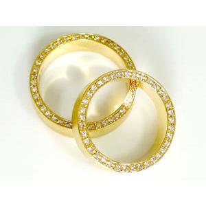 18金 ペアリング 2本セット ダイヤモンド ...の詳細画像1