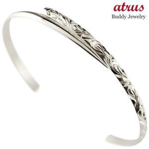 ハワイアンジュエリー ブレスレット メンズ バングル シルバー 太め