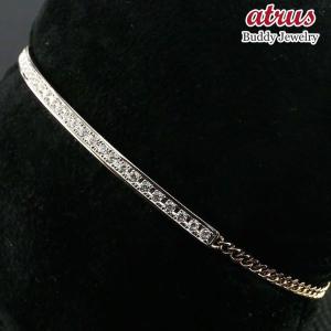 ブレスレット k18 18金 メンズ 18金 プラチナ イエローゴールドk18 プラチナ900 ダイヤモンド エタニティ コンビ 2色 キヘイ 喜平 pt900 k18 人気