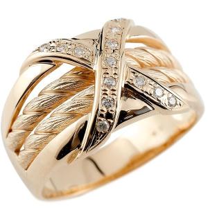 メンズリング ダイヤモンド リング 幅広 ピンクゴールドk18 ピンキーリング 18金 指輪 ダイヤ 送料無料 人気 セール SALE｜atrusyume