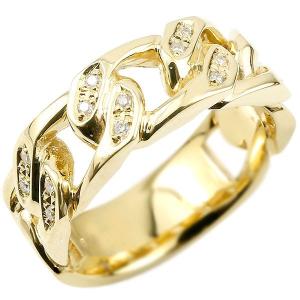 チェーンデザイン K18 イエローゴールドリング 幅6.6mm 5号〜21号 指輪