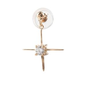純金 ピアス メンズ 片耳 24金 ユリの紋章 スタッドピアス ポスト