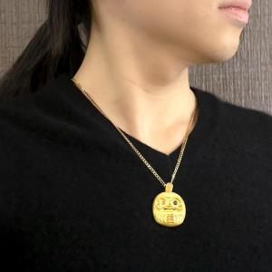 24金 ネックレス 純金 メンズ だるま ブラ...の詳細画像1
