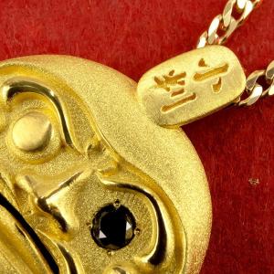 24金 ネックレス 純金 メンズ だるま ブラ...の詳細画像4