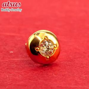 純金 ピアス メンズ 片耳 24金 ユリの紋章 スタッドピアス ポスト