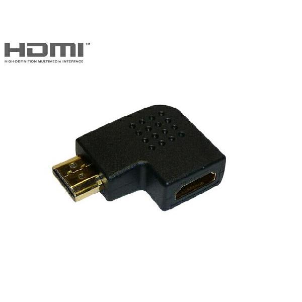 HDMIケーブル用 角度変換アダプタ HDMI A 19P オス/HDMI A 19P メス 横27...