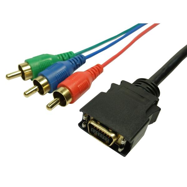 金メッキ D端子/コンポーネント変換ケーブル 3m （赤青緑ピンプラグ）【ネコポス送料無料】