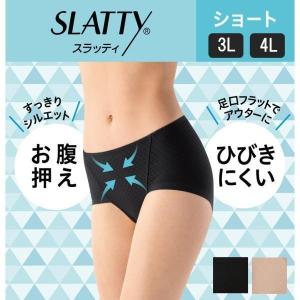 ショーツレディース ひびかないショーツ 大きいサイズ 3L 4L お腹引き締め ショート アツギ スラッティ 80349QS｜atsugiofficial