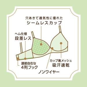ノンワイヤーブラ シームレスカップ ヘム生地 ...の詳細画像2