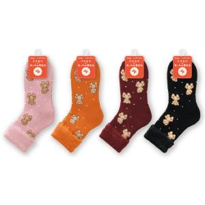 ルームソックス 靴下 ベア柄 ルームソックス リラカワ アツギ RRA5013