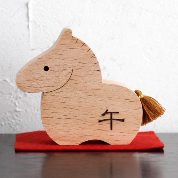 【在庫限り!】『福馬』　午年　うま年　木製　馬　干支の置物　2026年  正月飾り