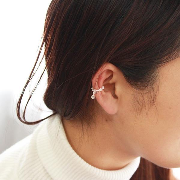 イヤーカフ 「クラウン　クリスタル」 イヤーラップ クリップ イヤリング 王冠
