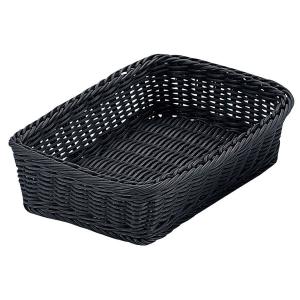 PPラタン カトラリーバスケット 大(4人用) ブラック CB-006-BK