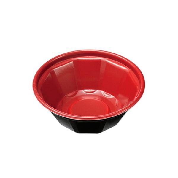 3点式内嵌合どんぶり本体　赤黒 900cc/600個　中華向け ※電子レンジ可　※北海道・沖縄・離島...