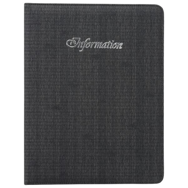 インフォメーション　グレイブラック　A4・本体のみ　4穴金属バインダー　左サイドポケット Infor...