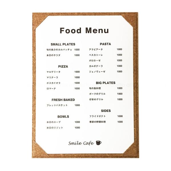 コルクメニューブック A4・1ページ attaオリジナル AOM-C1 おしゃれなコルクタイプ！A4...