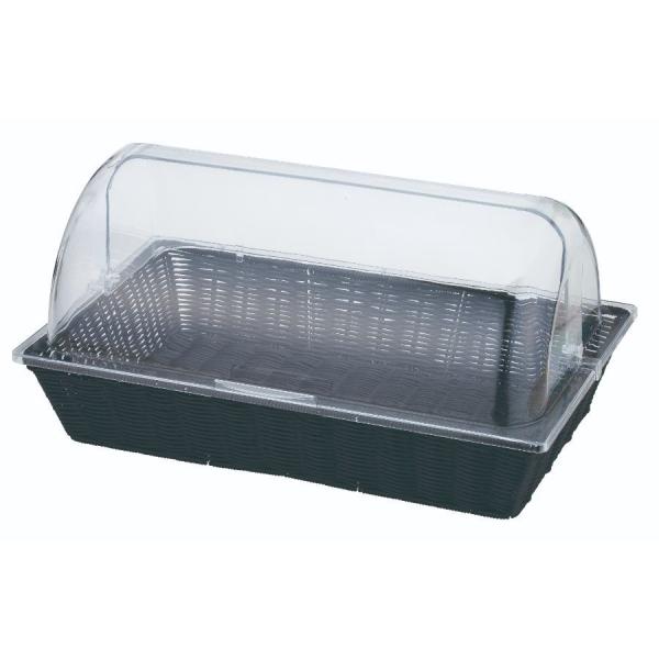 PPラタン ベーカリーバスケットGN 半回転ポリカーボネイトカバー付 長角1/1サイズ・H100mm...