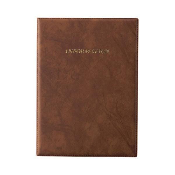インフォメーションブック ブラウン　A4・6ページ固定・INFORMATION印字入り IF-2 (...