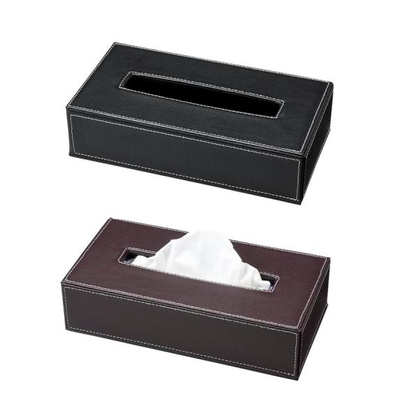 ティッシュケース ペーパータオルホルダー アメニティ用品 合皮　ブラック・ブラウン　TC-80(大)