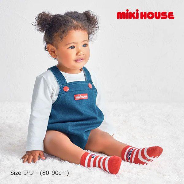 ●取り寄せ商品● ミキハウス mikihouse ストレッチデニムニット ロンパース  WEB限定 ...
