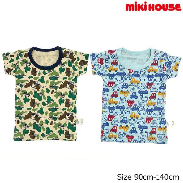 ミキハウス正規販売店/ミキハウス　mikihouse　迷彩&amp;車柄半袖Tシャツセット インナー 下着(...