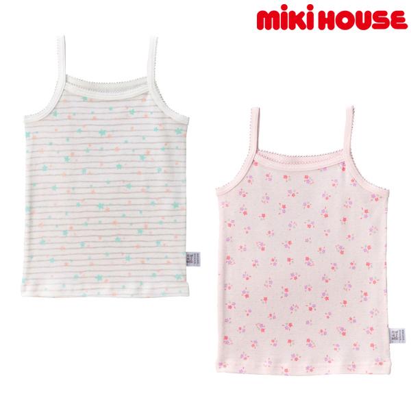 ミキハウス正規販売店/ミキハウス　mikihouse　肌着　星ボーダー＆小花キャミソールセット＜2枚...
