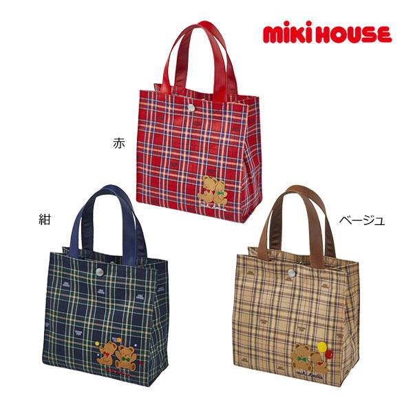●取り寄せ商品●ミキハウス　mikihouse　ミキハウスベア　チェック柄　トートバッグ（サイズ無し...