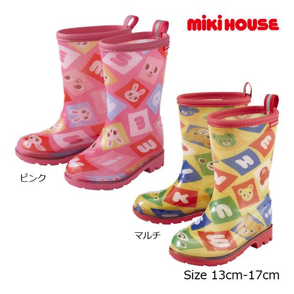 ミキハウス正規販売店/ミキハウス　mikihouse　レインブーツ　長靴　パズルブロック　プッチー＆...