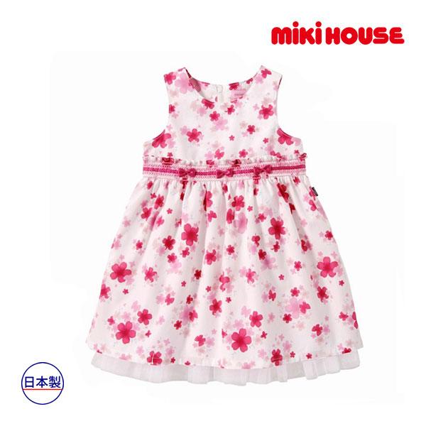 ●取り寄せ商品●ミキハウス　mikihouse　花柄プリント ワンピース(120cm・130cm）