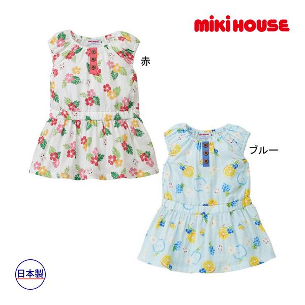 ミキハウス正規販売店/ミキハウス　mikihouse　うさこトロピカル柄ワンピース(80cm・90c...