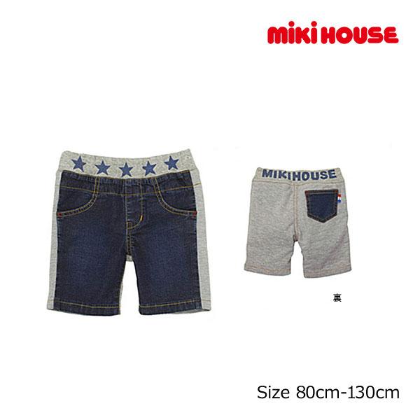 ミキハウス正規販売店/ミキハウス　mikihouse　ハーフパンツ　デニム　切り替え　半ズボン（11...