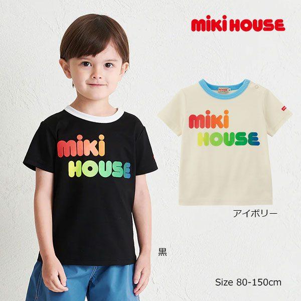 ●取り寄せ商品●ミキハウス　mikihouse　ネオンカラーロゴ 半袖 Ｔシャツ(80・90・100...