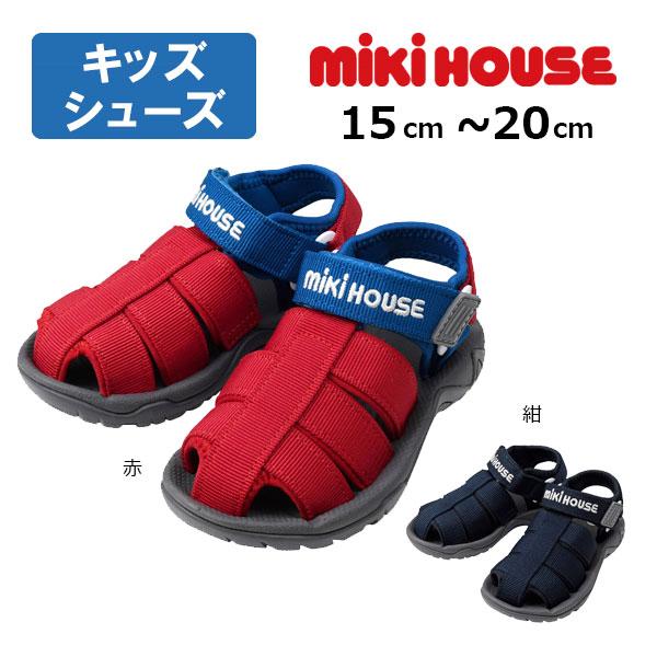 ●30％OFFセール●ミキハウス　mikihouse　ロゴ シンプル サンダル  ( 15cm 16...