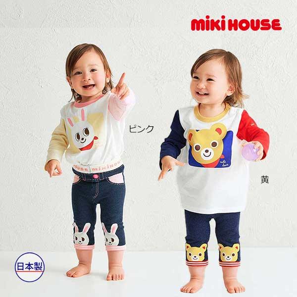 ●取り寄せ商品●ミキハウス　mikihouse　長袖Tシャツ　８分丈スパッツ　BOX付きセット(フリ...