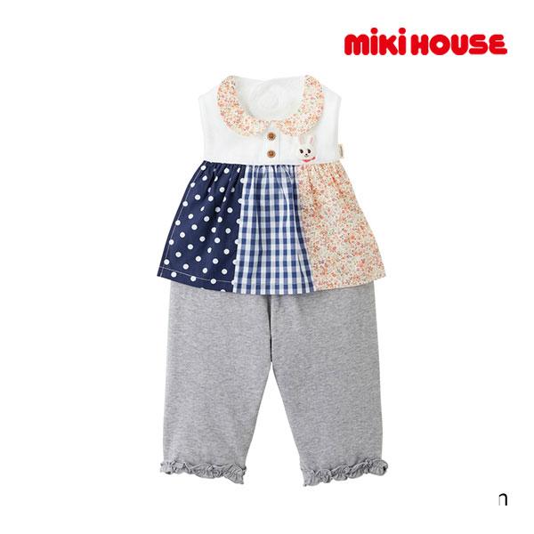 ミキハウス正規販売店/ミキハウス　mikihouse　ワンピース風スタイ・パンツセット(フリー（70...