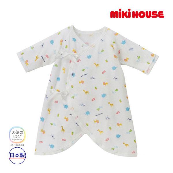 ●取り寄せ商品●ミキハウス ベビー mikihouse　ピュアベールニットガーゼコンビ肌着(50cm...