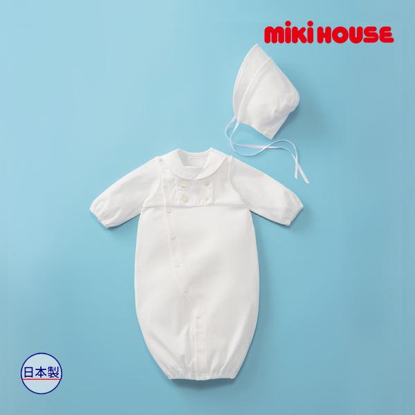 ●取り寄せ商品●ミキハウス ベビー mikihouse　セーラーカラー風　純白ツーウェイオール(50...
